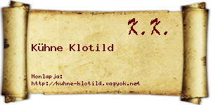 Kühne Klotild névjegykártya